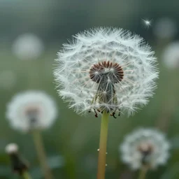 disintegrated dandelion flowers in a soft breeze, fantasy concept art, mystical, smooth, sharp focus, volumetric lighting, in the style of the lord of the rings, artstation, cinematic color grading