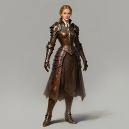 beautiful female dorothy gale, rebecca romijn as dorothy, full body character concept, full leather armor, super powers, fantasy, intricate, elegant, highly detailed, digital painting, artstation, concept art, shining, sharp focus, illustration, art by stanley lau