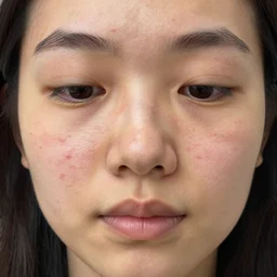 a face full of pimples