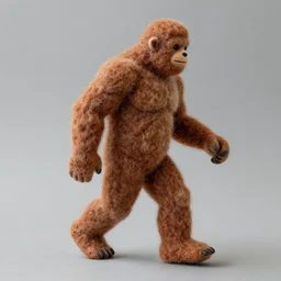 a needle felted bigfoot, needle felting art.