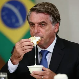 ( ( ( ( ( 1 9 5 0 s bolsonaro brazilian president eating condensed milk with french bread. muted colors. ) ) ) ) ) by jean - baptiste monge!!!!!!!!!!!!!!!!!!!!!!!!!!!!!!