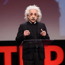 albert einstein speech at ted podium