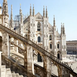 milan cathedral in the style of m. c. escher