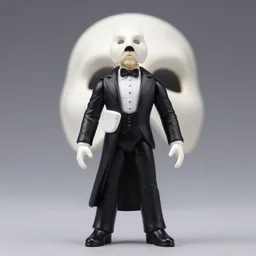 plastic phantom of the opera action figure, hdr studio lighting, shallow focus, high resolution product photography