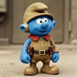 old photo of smurfs wearing japanese soldier gear