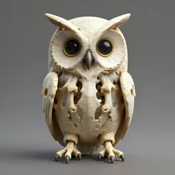 an owl made from bones, symmetrical, digital art, sharp focus, trending on art station