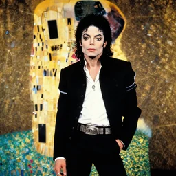 Michael Jackson in the style of Gustav Klimt