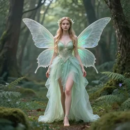 beautiful beautiful full body portrait fairy faerie fey fae queen standing in forest highly detailed subtle enchanting alluring magic CGsociety