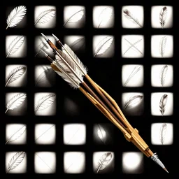 [ archery ] [ feathered wooden arrows with steel tip ] [ unity 2 d ] [ spritesheet sprites evenly padded padding ] [ black background ]