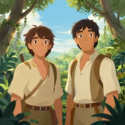 still from the jungle book if made by krenz cushart and wenjun lin, portrait, illustration, rim light, top light, summer clear blue sky, perfectly shaded, soft painting, epic, intricate, art