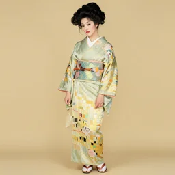 pinup kimono woman by klimt