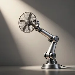 robotic arm waving a fan