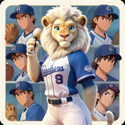 beautiful baseball card portrait of a female anthropomorphic albino lioness fursona baseball player. character design by disney, charlie bowater, ross tran, artgerm, and makoto shinkai, detailed, soft lighting, rendered in octane