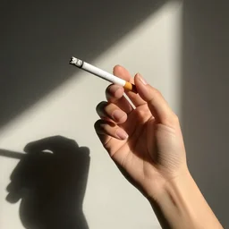 cigarette in woman's hand