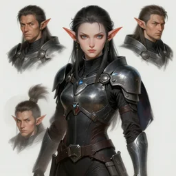 character concept portrait, drow elf, style in digital painting, concept art, smooth, sharp focus, illustration, from metal gear, by ruan jia and mandy jurgens and william - adolphe bouguereau, artgerm