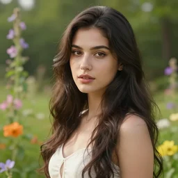 beautiful photosynth portrait of a woman and nature and flowers, unreal engine, hightly realistic,