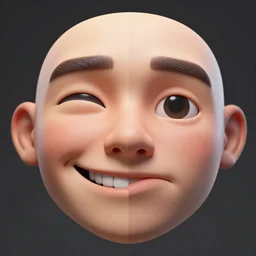 photo of a face where one half is smiling and the other half is sad, digital art, realistic, octane render