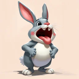 fat bugs bunny digital painting art