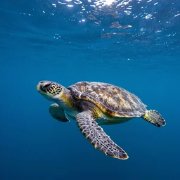 sea turtles swimming in the ocean, by greg rutkowski