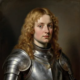saoirse ronan, blonde curly hair, wearing maximilian armour, portrait, oil painting by titian, hard focus