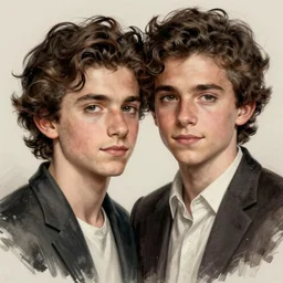 Timothée Chalamet and Tom Holland crossbreed, illustrated and rendered by Xie Boli, trending on artstation, 4k, 8k, photorealistic imagery, photorealistic details, intricate, highly detailed