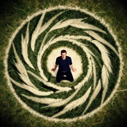 rick astley as crop circle, photo
