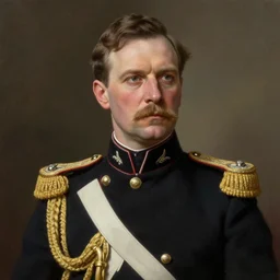portrait of a wwi british general wearing ceremonial uniform, male, detailed face, 2 0 th century, highly detailed, cinematic lighting, digital art painting by greg rutkowski