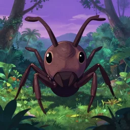 portrait of an ant face, jungle background, purple sky, behance hd artstation by jesper ejsing by rhads, makoto shinkai and lois van baarle, ilya kuvshinov, ossdraws