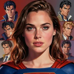 a potrait of face of gal gadot as Supergirl from Kryptonian by Stanley Artgerm Lau, WLOP, Rossdraws, James Jean, Andrei Riabovitchev, Marc Simonetti, Yoshitaka Amano, ArtStation, CGSociety, Full body shot