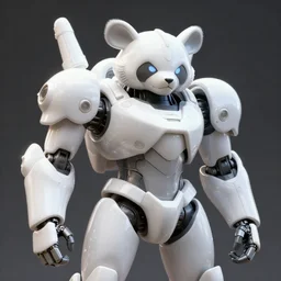 mecha android panda, glossy texture, pure white, naturel, hyper detailed, digital art, trending in artstation, cinematic lighting, studio quality, smooth render, unreal engine 5 rendered, octane rendered, art style by klimt and nixeu and ian sprigger and wlop and krenz cushart