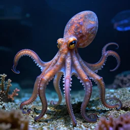 2 0 0 - foot - tall glass octopus kaiju, technicolor still from b - movie