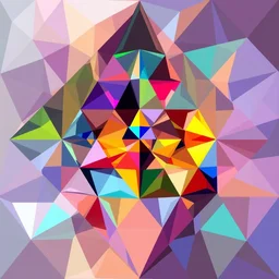 colourfull artwork with only triangles, glass, diamond