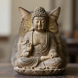 a cat as buddha