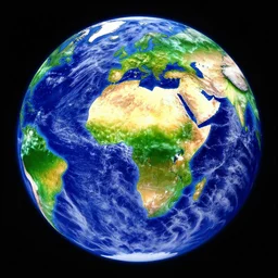 A portrait of Earth colored with colors humans can’t see