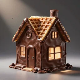 a house made of chocolate and waffles.