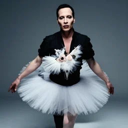 marylin manson with a ballerina tutu, realistic photo