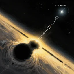 Scientific illustration of space-like dimensions changing into time-like at the event horizon of a black hole