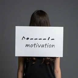 Person without motivation, studio photo
