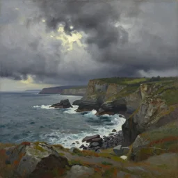 marin headlands by olof krans, oil on board