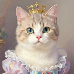 baroque rococo pastel cat princess Greg Hildebrandt Lisa frank portrait