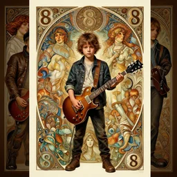 perfectly - centered - 8 0's movie poster of a kid who wants to be a rockstar, intricate, highly detailed, digital painting, artstation, concept art, smooth, sharp focus, illustration, unreal engine 5, 8 k, art by artgerm and greg rutkowski and alphonse mucha and sam spratt