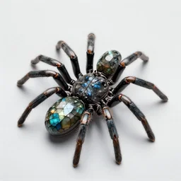 spider made of labradorite, fantasy, highly detailed, digital matte painting, artstation, concept art, sharp focus, illustration