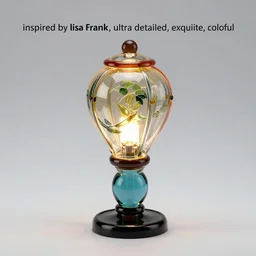 “lamp inspired by lisa frank, ultra detailed, exquisite, colorful glass”