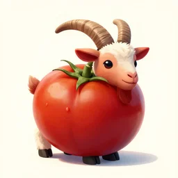 a goat made out of tomatoes, digital art, trendstation