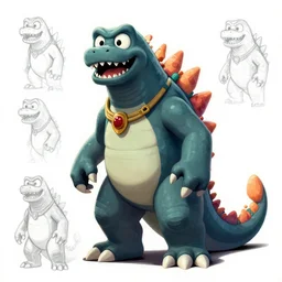 Godzilla as a fnaf animatronic, concept art