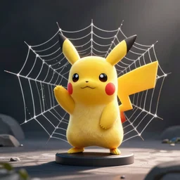 a spiderweb Pikachu