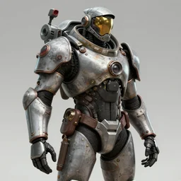 a powered armored mercenary in the style of decopunk/dieselpunk Trending on artstation DeviantArt Pinterest Photorealistic HD 8k highlights and shadow detailed High Resolution