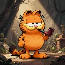 a Garfield comic, Jon wonders where his pipe might be
