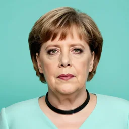 portrait of glamor greek goddess | angela merkel! | choker collar | dog ears | aqua background | highly detailed | very intricate | professional model | cinematic lighting | painted by donato giancola and mandy jurgens and charlie bowater | bold colors, artdeco, art deco synthwave anime aesthestic, 8 0 s nostalgia | artstation