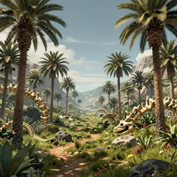 cocora valley landscape, filled with wax palms and dragon bones, concept art for a dark souls game, concept art, 4 k, video game art, trending on artstation